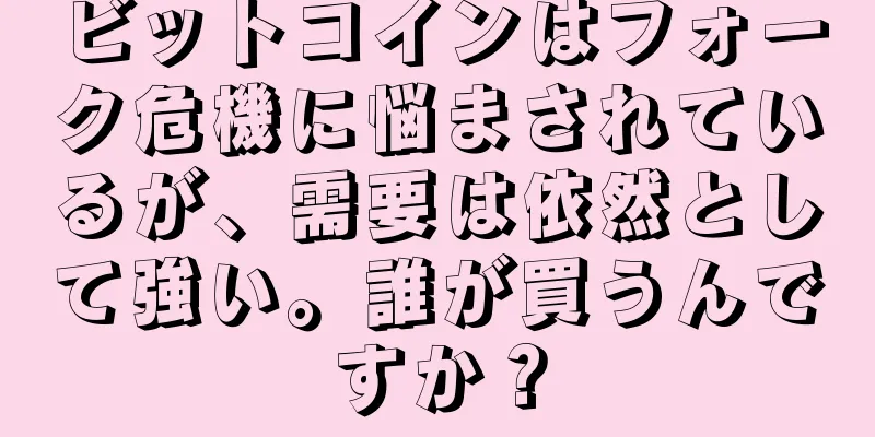 ビットコインはフォーク危機に悩まされているが、需要は依然として強い。誰が買うんですか？
