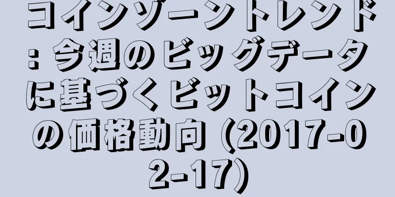 コインゾーントレンド: 今週のビッグデータに基づくビットコインの価格動向 (2017-02-17)