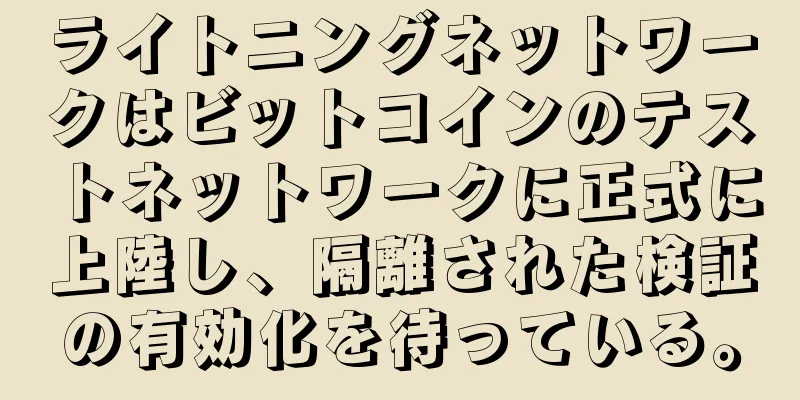 ライトニングネットワークはビットコインのテストネットワークに正式に上陸し、隔離された検証の有効化を待っている。
