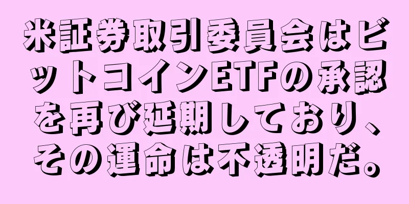 米証券取引委員会はビットコインETFの承認を再び延期しており、その運命は不透明だ。