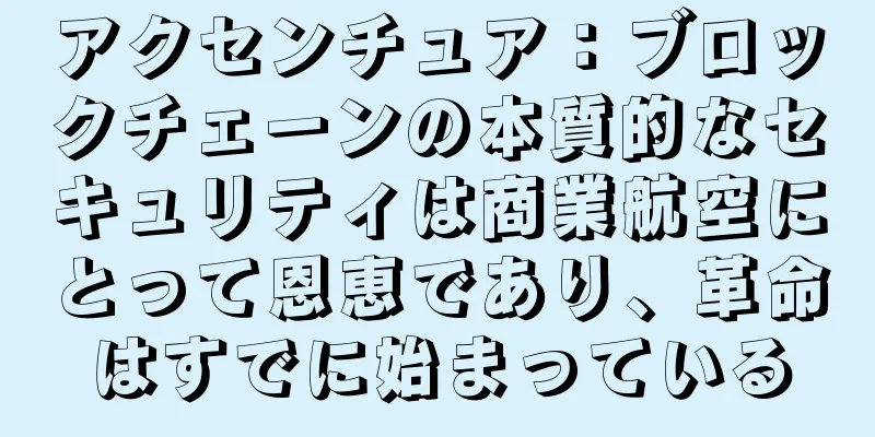 アクセンチュア：ブロックチェーンの本質的なセキュリティは商業航空にとって恩恵であり、革命はすでに始まっている