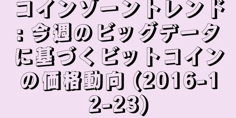コインゾーントレンド: 今週のビッグデータに基づくビットコインの価格動向 (2016-12-23)