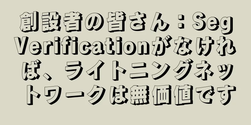 創設者の皆さん：SegVerificationがなければ、ライトニングネットワークは無価値です