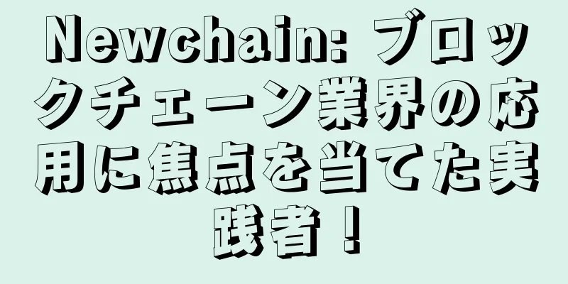 Newchain: ブロックチェーン業界の応用に焦点を当てた実践者！