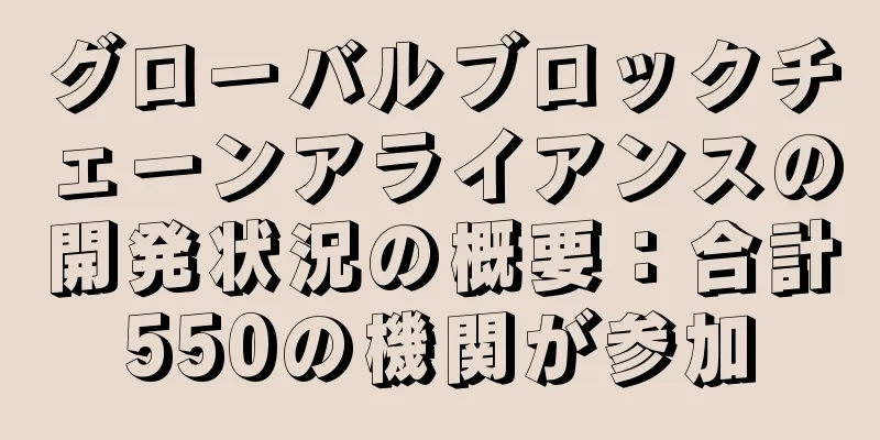 グローバルブロックチェーンアライアンスの開発状況の概要：合計550の機関が参加