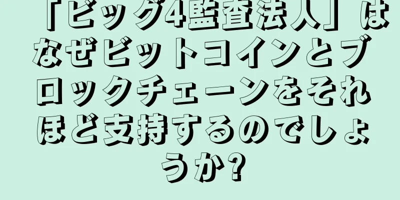「ビッグ4監査法人」はなぜビットコインとブロックチェーンをそれほど支持するのでしょうか?