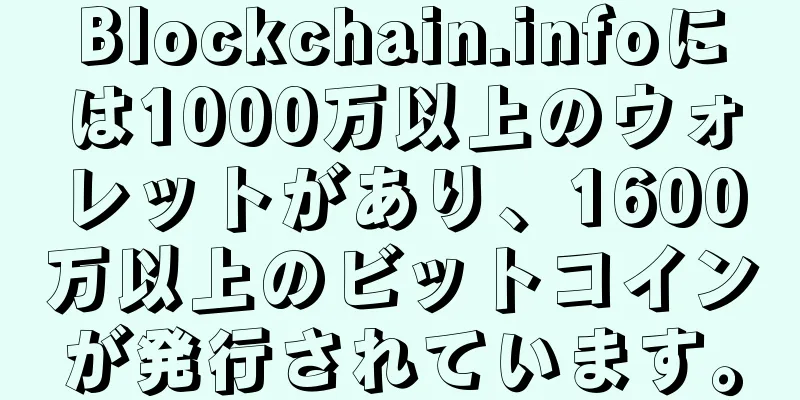 Blockchain.infoには1000万以上のウォレットがあり、1600万以上のビットコインが発行されています。