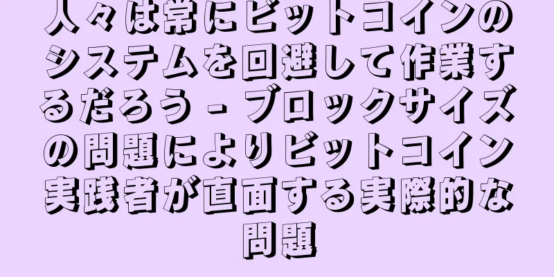 人々は常にビットコインのシステムを回避して作業するだろう - ブロックサイズの問題によりビットコイン実践者が直面する実際的な問題