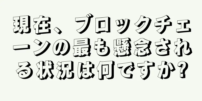 現在、ブロックチェーンの最も懸念される状況は何ですか?