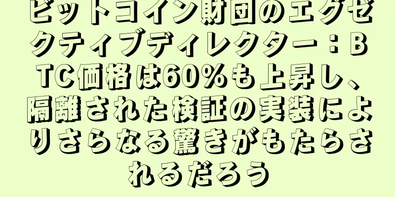 ビットコイン財団のエグゼクティブディレクター：BTC価格は60％も上昇し、隔離された検証の実装によりさらなる驚きがもたらされるだろう