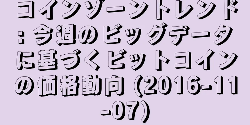 コインゾーントレンド: 今週のビッグデータに基づくビットコインの価格動向 (2016-11-07)