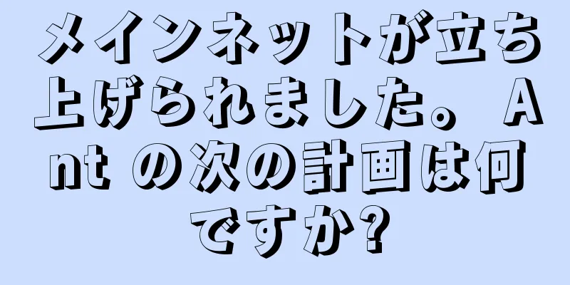 メインネットが立ち上げられました。 Ant の次の計画は何ですか?