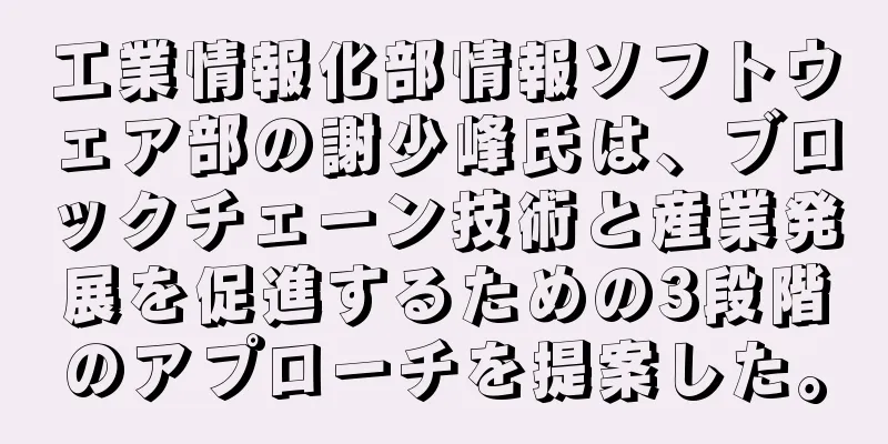 工業情報化部情報ソフトウェア部の謝少峰氏は、ブロックチェーン技術と産業発展を促進するための3段階のアプローチを提案した。