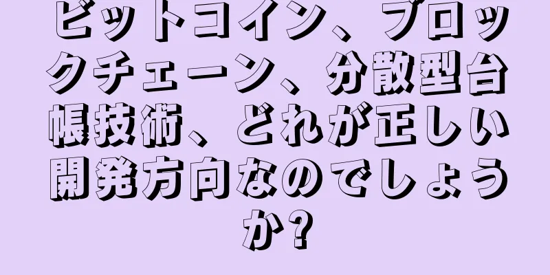 ビットコイン、ブロックチェーン、分散型台帳技術、どれが正しい開発方向なのでしょうか?