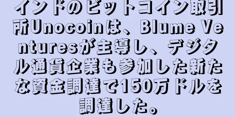 インドのビットコイン取引所Unocoinは、Blume Venturesが主導し、デジタル通貨企業も参加した新たな資金調達で150万ドルを調達した。