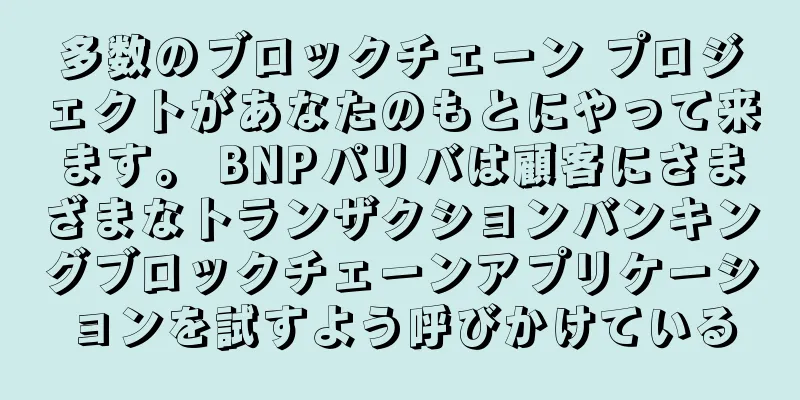 多数のブロックチェーン プロジェクトがあなたのもとにやって来ます。 BNPパリバは顧客にさまざまなトランザクションバンキングブロックチェーンアプリケーションを試すよう呼びかけている