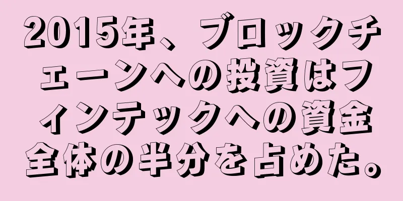 2015年、ブロックチェーンへの投資はフィンテックへの資金全体の半分を占めた。