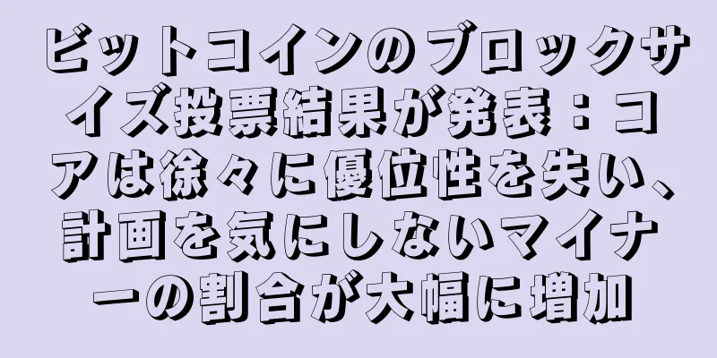 ビットコインのブロックサイズ投票結果が発表：コアは徐々に優位性を失い、計画を気にしないマイナーの割合が大幅に増加