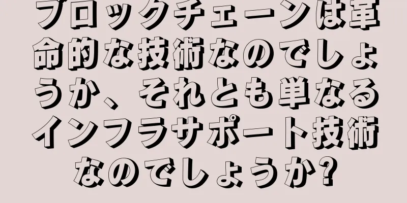 ブロックチェーンは革命的な技術なのでしょうか、それとも単なるインフラサポート技術なのでしょうか?