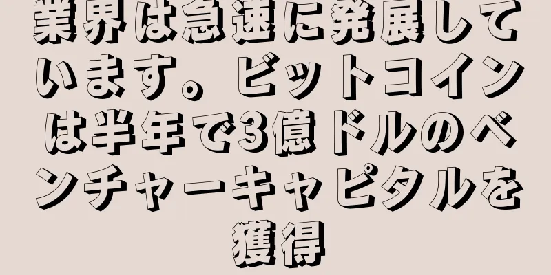 業界は急速に発展しています。ビットコインは半年で3億ドルのベンチャーキャピタルを獲得