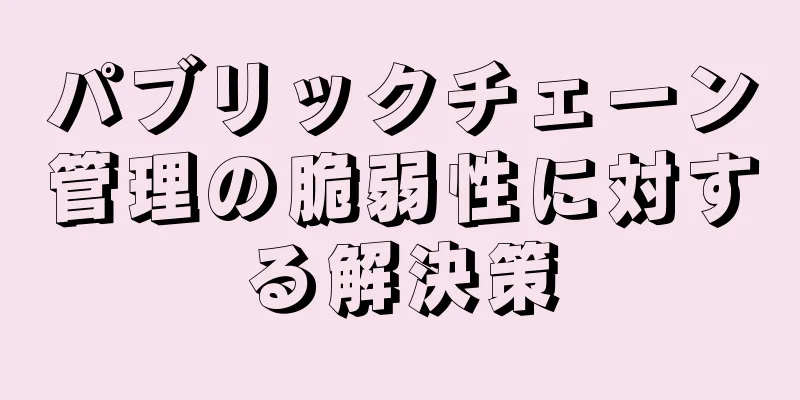 パブリックチェーン管理の脆弱性に対する解決策