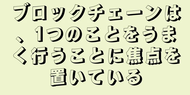 ブロックチェーンは、1つのことをうまく行うことに焦点を置いている