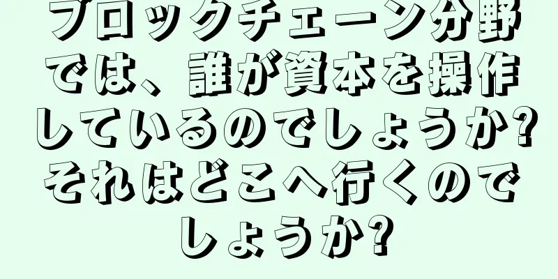 ブロックチェーン分野では、誰が資本を操作しているのでしょうか?それはどこへ行くのでしょうか?