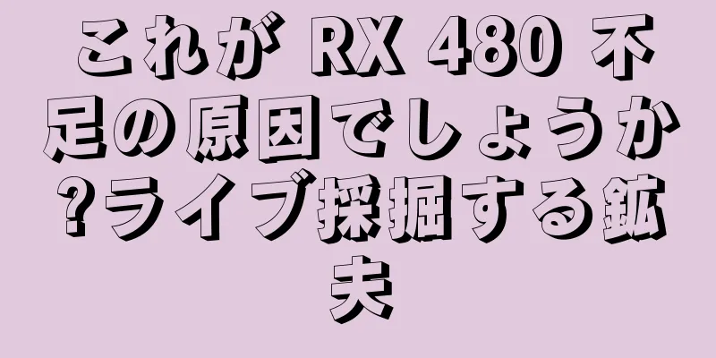 これが RX 480 不足の原因でしょうか?ライブ採掘する鉱夫