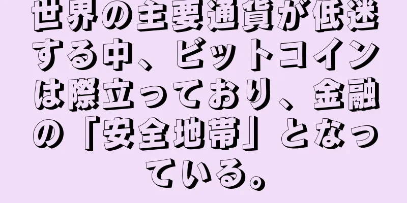 世界の主要通貨が低迷する中、ビットコインは際立っており、金融の「安全地帯」となっている。