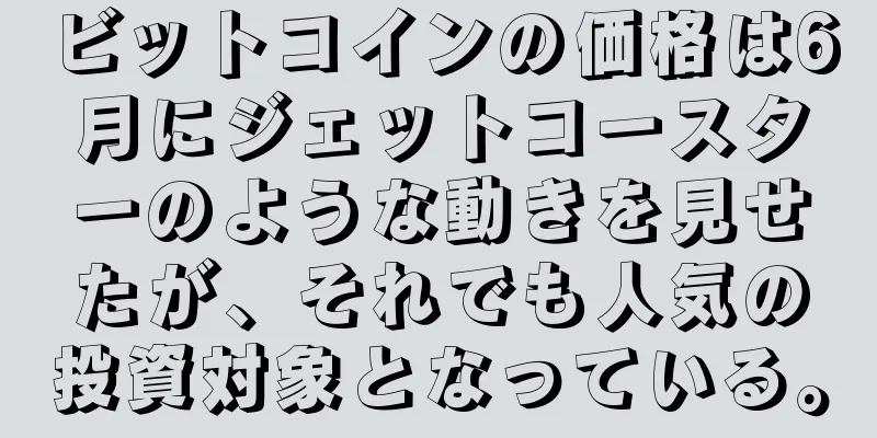 ビットコインの価格は6月にジェットコースターのような動きを見せたが、それでも人気の投資対象となっている。