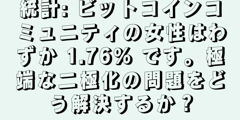 統計: ビットコインコミュニティの女性はわずか 1.76% です。極端な二極化の問題をどう解決するか？