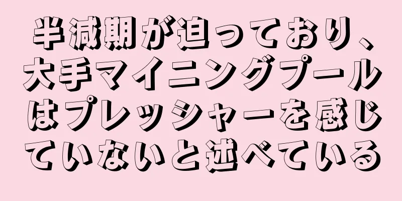 半減期が迫っており、大手マイニングプールはプレッシャーを感じていないと述べている