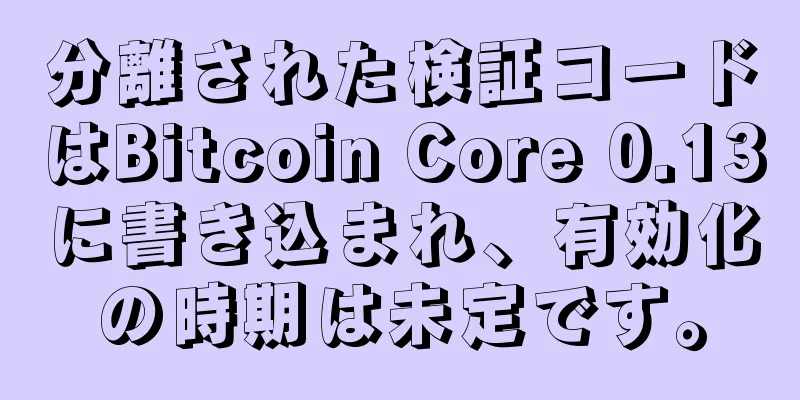 分離された検証コードはBitcoin Core 0.13に書き込まれ、有効化の時期は未定です。