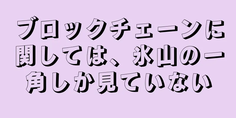 ブロックチェーンに関しては、氷山の一角しか見ていない