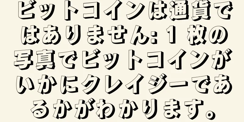 ビットコインは通貨ではありません: 1 枚の写真でビットコインがいかにクレイジーであるかがわかります。