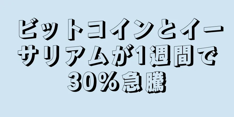 ビットコインとイーサリアムが1週間で30%急騰