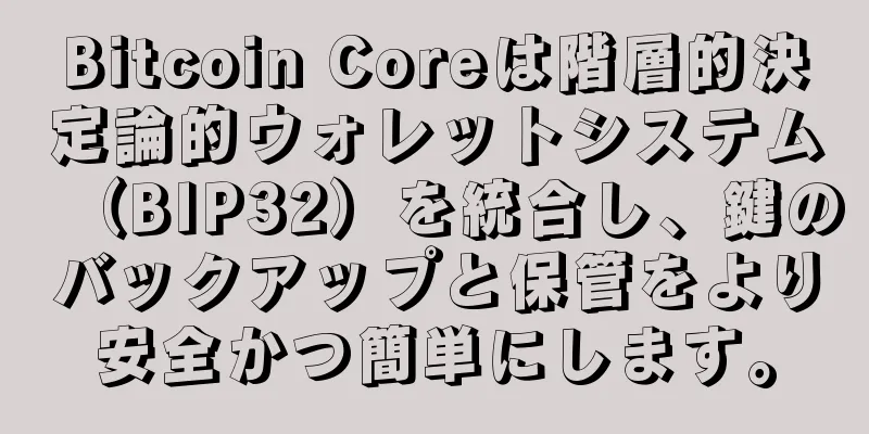 Bitcoin Coreは階層的決定論的ウォレットシステム（BIP32）を統合し、鍵のバックアップと保管をより安全かつ簡単にします。