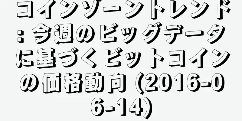 コインゾーントレンド: 今週のビッグデータに基づくビットコインの価格動向 (2016-06-14)