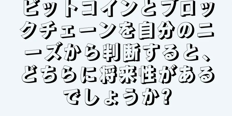 ビットコインとブロックチェーンを自分のニーズから判断すると、どちらに将来性があるでしょうか?