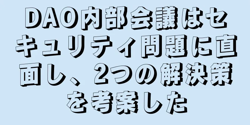 DAO内部会議はセキュリティ問題に直面し、2つの解決策を考案した