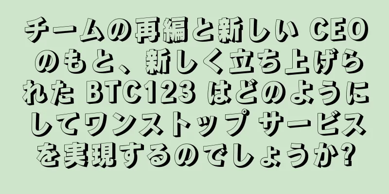 チームの再編と新しい CEO のもと、新しく立ち上げられた BTC123 はどのようにしてワンストップ サービスを実現するのでしょうか?
