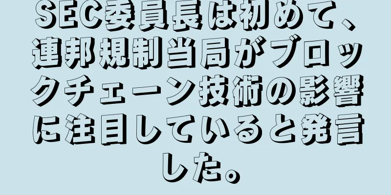 SEC委員長は初めて、連邦規制当局がブロックチェーン技術の影響に注目していると発言した。