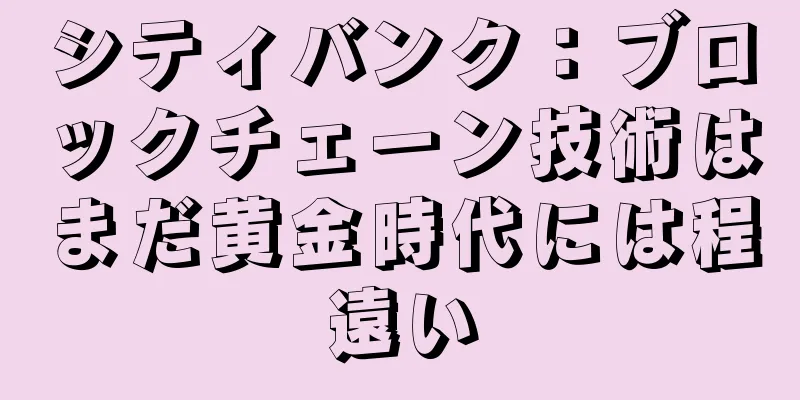 シティバンク：ブロックチェーン技術はまだ黄金時代には程遠い