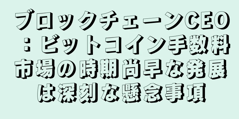 ブロックチェーンCEO：ビットコイン手数料市場の時期尚早な発展は深刻な懸念事項