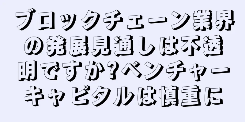 ブロックチェーン業界の発展見通しは不透明ですか?ベンチャーキャピタルは慎重に