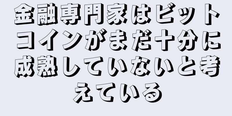 金融専門家はビットコインがまだ十分に成熟していないと考えている