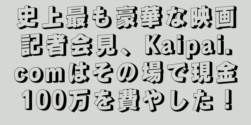 史上最も豪華な映画記者会見、Kaipai.comはその場で現金100万を費やした！