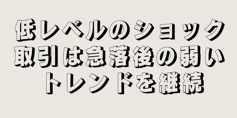 低レベルのショック取引は急落後の弱いトレンドを継続