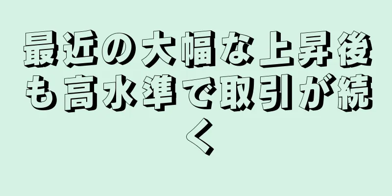 最近の大幅な上昇後も高水準で取引が続く