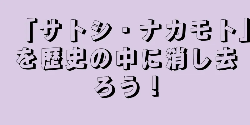 「サトシ・ナカモト」を歴史の中に消し去ろう！